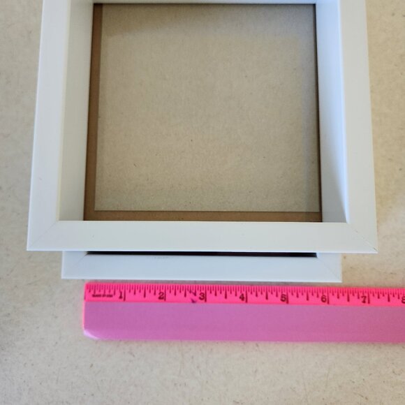White Rectangle Square Frames with Ledge - Set of 4 - Picture 10 of 10
